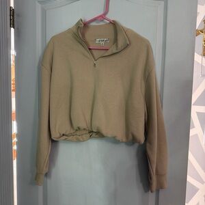 Madden Girl Tan Quarter-Zip Sweatshirt